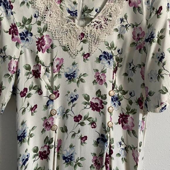 Vintage 80s90s floral midi dress - Picture 4 of 5